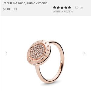 Pandora Signature Ring, Rose Gold & Clear CZ